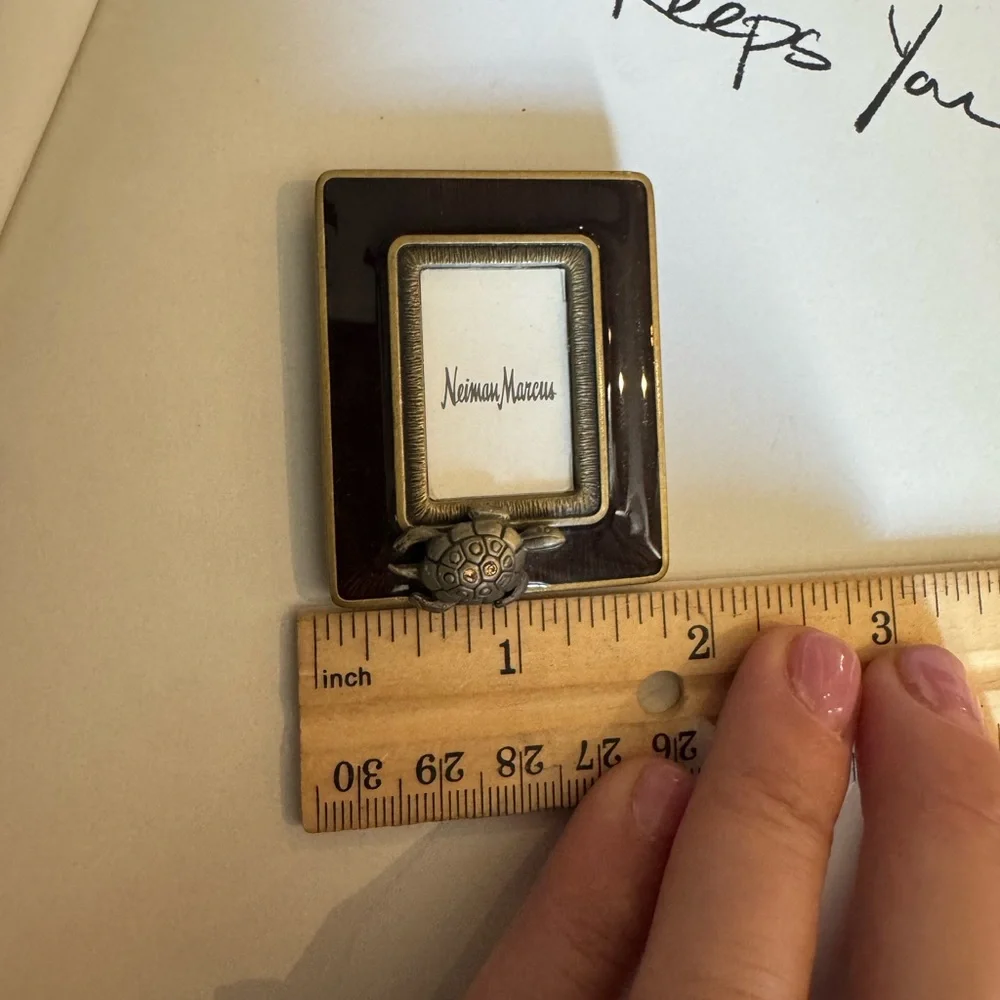 Jay Strongwater For Neiman Marcus Crystal Turtle Mini Frame W/ Clip & Easel